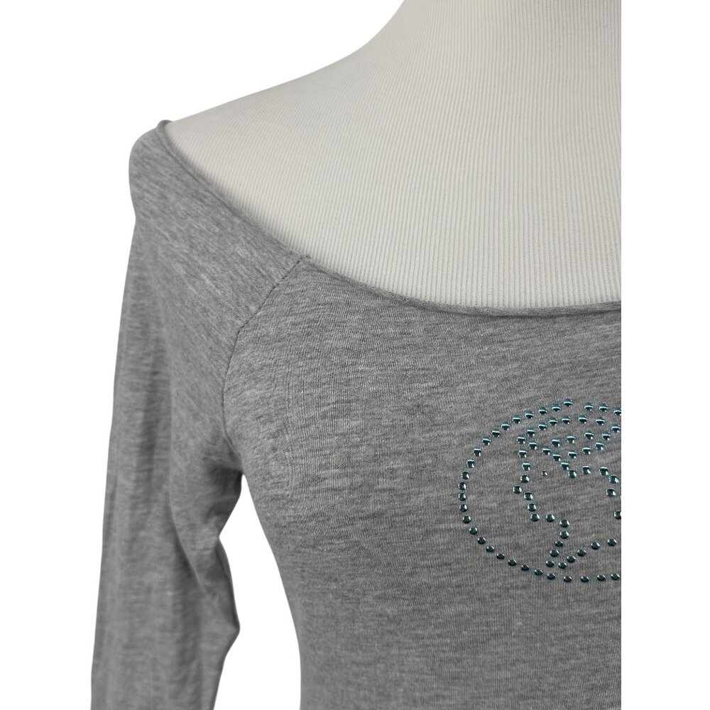 Vintage 90s NWT Gray Studded Virgo Zodiac Tee | Streetwear Y2K Noughties McBling - Picture 4 of 13